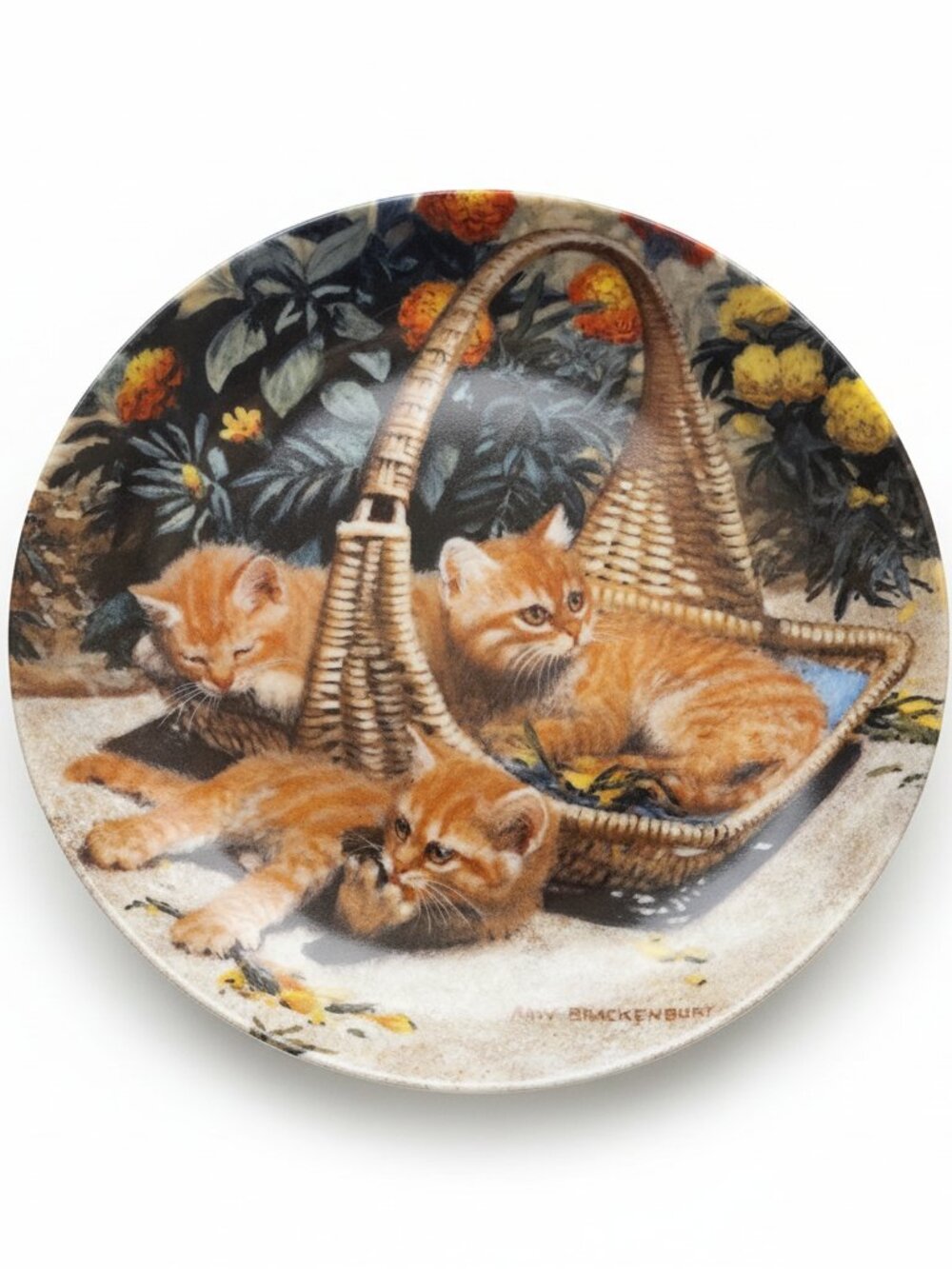 Amy Brackenbury "Flower Bed" British Shorthairs Cat Tales Collector Plate